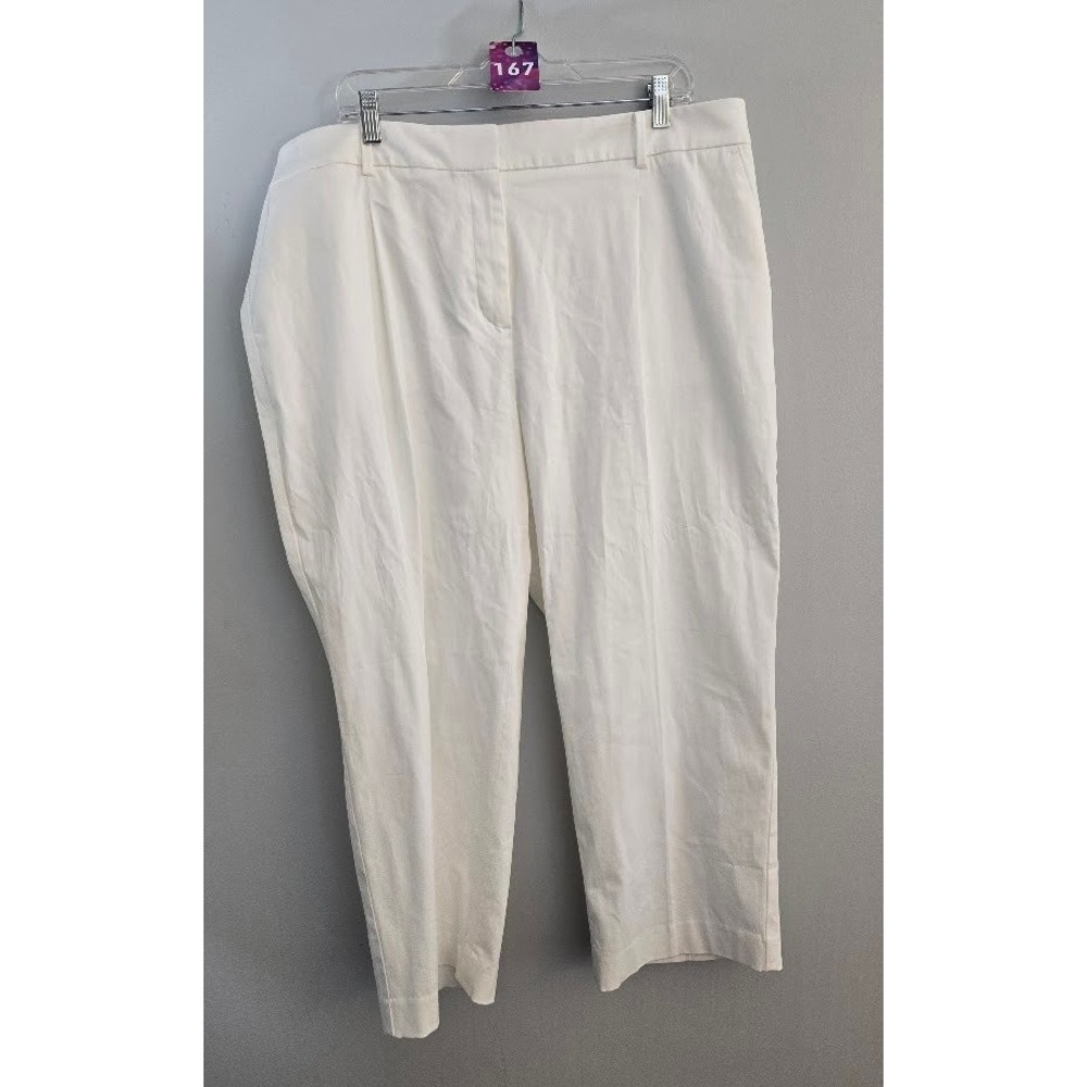Talbots Womens Bristol Pant White High Waist Ankle Length Plus Size 20WP NEW